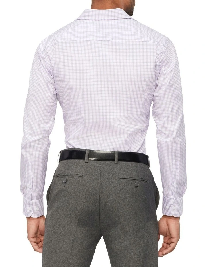 Van Heusen Black Label Slim Long Sleeve Twill Check Shirt In Purple 4 Van Heusen Black Label Slim Long Sleeve Twill Check Shirt In Purple - Image 2