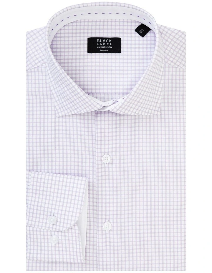 Van Heusen Black Label Slim Long Sleeve Twill Check Shirt In Purple 5 Van Heusen Black Label Slim Long Sleeve Twill Check Shirt In Purple - Image 3