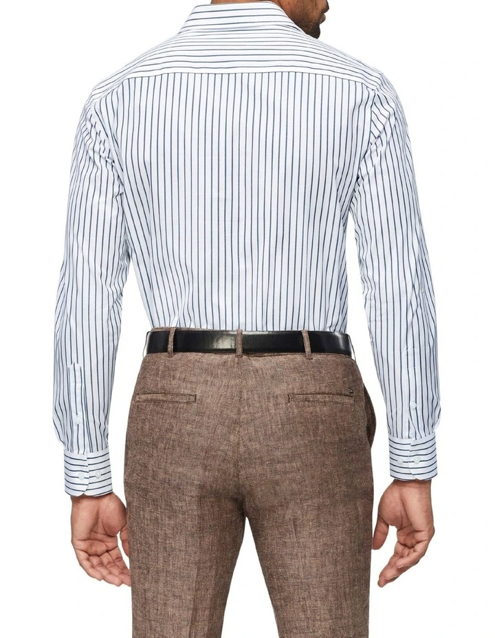 Van Heusen Black Label Slim Long Sleeve Candy Stripe Shirt In Indigo Blue 4 Van Heusen Black Label Slim Long Sleeve Candy Stripe Shirt In Indigo Blue - Image 2