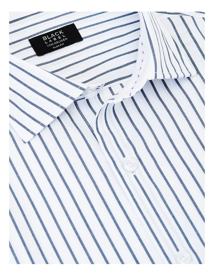 Van Heusen Black Label Slim Long Sleeve Candy Stripe Shirt In Indigo Blue 6 Van Heusen Black Label Slim Long Sleeve Candy Stripe Shirt In Indigo Blue - Image 4