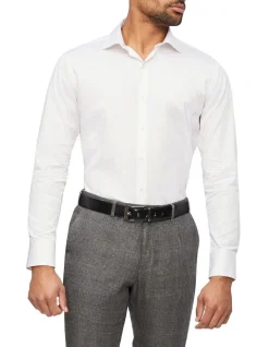 Van Heusen Black Label Slim Long Sleeve Dobby Stripe Shirt In Pink