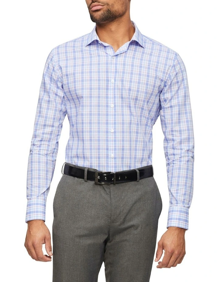 Van Heusen Black Label Slim Long Sleeve 2 Colour Check Shirt In Purple/Blue 3 Van Heusen Black Label Slim Long Sleeve 2 Colour Check Shirt In Purple/Blue