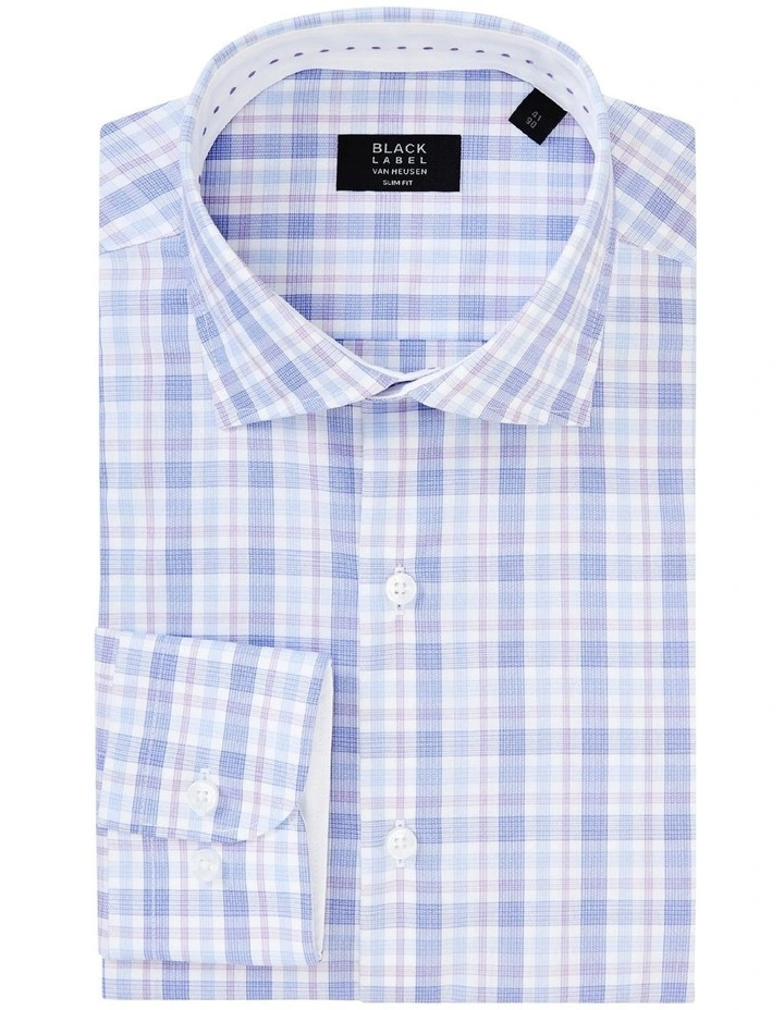 Van Heusen Black Label Slim Long Sleeve 2 Colour Check Shirt In Purple/Blue 5 Van Heusen Black Label Slim Long Sleeve 2 Colour Check Shirt In Purple/Blue - Image 3