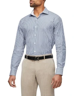 Van Heusen Black Label Tailored Long Sleeve Candy Stripe Shirt In Blue