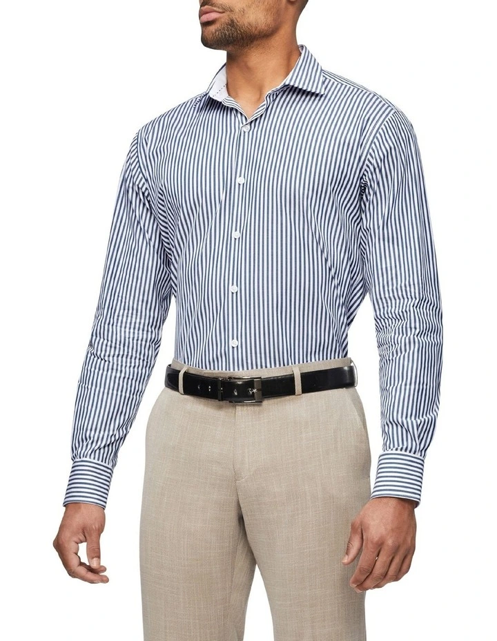 Van Heusen Black Label Tailored Long Sleeve Candy Stripe Shirt In Blue 3 Van Heusen Black Label Tailored Long Sleeve Candy Stripe Shirt In Blue