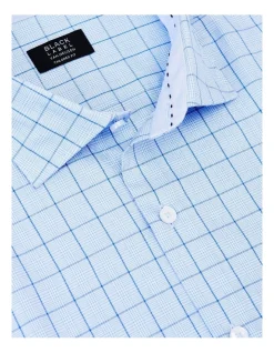 Van Heusen Black Label Tailored Long Sleeve 2 Colour Houndstooth Check Shirt In Blue -Cambridge Clothing shop 929030590 4 720x928