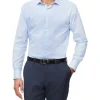 Van Heusen Black Label Tailored Long Sleeve Dobby Linen Shirt In Sky -Cambridge Clothing shop 929030860 1 720x928