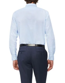 Van Heusen Black Label Tailored Long Sleeve Dobby Linen Shirt In Sky -Cambridge Clothing shop 929030860 2 720x928