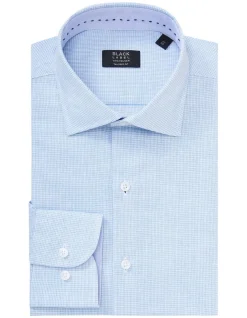 Van Heusen Black Label Tailored Long Sleeve Dobby Linen Shirt In Sky -Cambridge Clothing shop 929030860 4 720x928