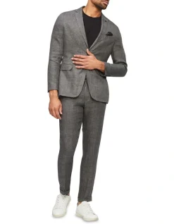 Van Heusen Black Label Slim Prince Of Wales Check Linen Suit Jacket In Charcoal 13 Van Heusen Black Label Slim Prince Of Wales Check Linen Suit Jacket In Charcoal -Cambridge Clothing shop 929158030 6 720x928
