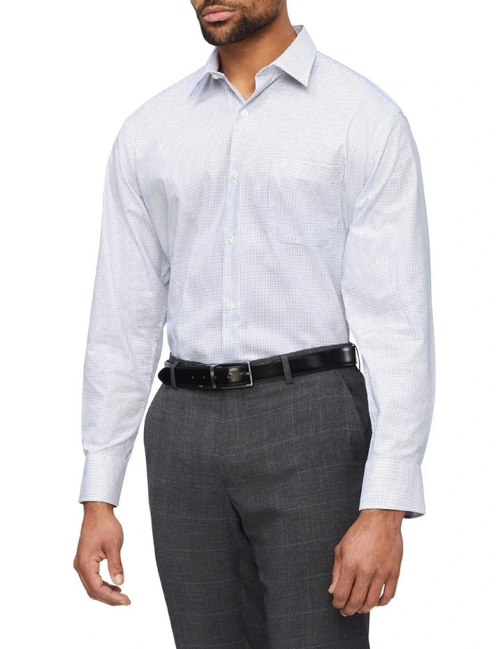 Van Heusen Classic Long Sleeve 2 Colour Dobby Shirt In Blue 3 Van Heusen Classic Long Sleeve 2 Colour Dobby Shirt In Blue