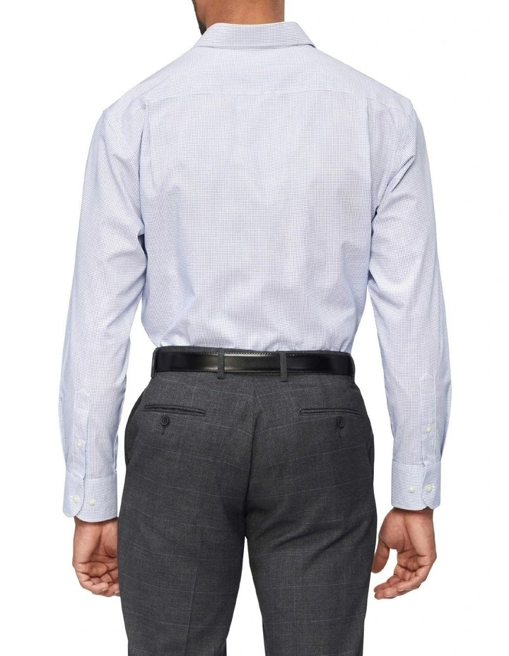 Van Heusen Classic Long Sleeve 2 Colour Dobby Shirt In Blue 4 Van Heusen Classic Long Sleeve 2 Colour Dobby Shirt In Blue - Image 2