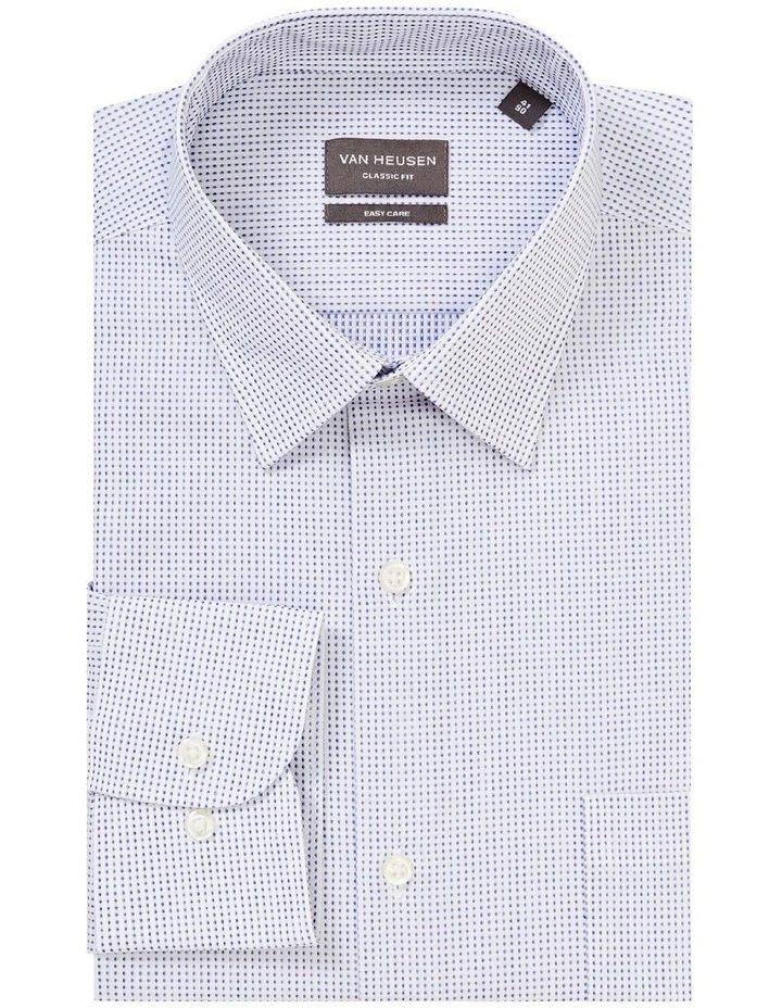 Van Heusen Classic Long Sleeve 2 Colour Dobby Shirt In Blue 6 Van Heusen Classic Long Sleeve 2 Colour Dobby Shirt In Blue - Image 4