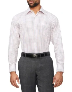 Van Heusen Classic Long Sleeve 2 Colour Dobby Shirt In White