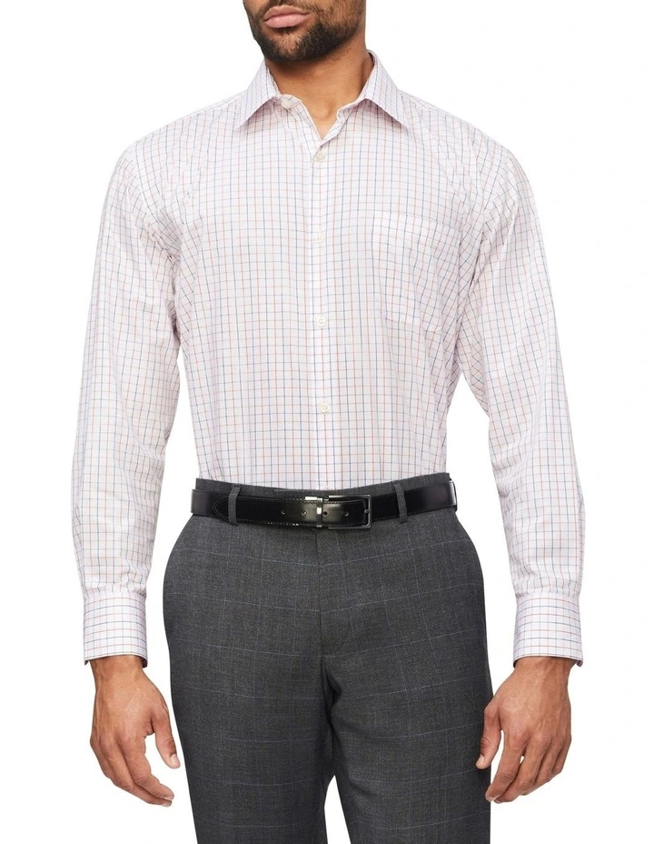 Van Heusen Classic Long Sleeve 2 Colour Dobby Shirt In White 3 Van Heusen Classic Long Sleeve 2 Colour Dobby Shirt In White