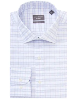 Van Heusen Tailored Long Sleeve 2 Colour Mid Check Shirt In Purple -Cambridge Clothing shop 929786140 4 720x928