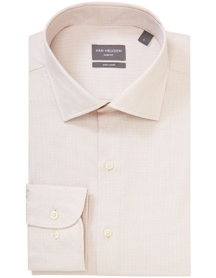 Van Heusen Slim Long Sleeve Herringbone Shirt In Tan 6 Van Heusen Slim Long Sleeve Herringbone Shirt In Tan - Image 4