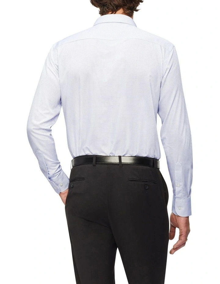 Van Heusen Slim Long Sleeve 2 Colour Check Shirt In Blue 4 Van Heusen Slim Long Sleeve 2 Colour Check Shirt In Blue - Image 2