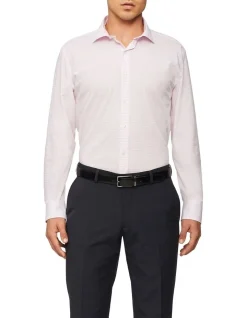 Van Heusen Slim Long Sleeve Check Shirt In Pink