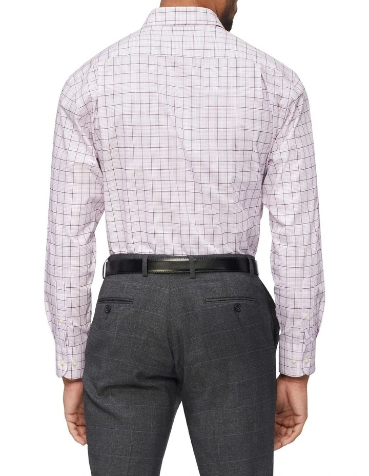 Van Heusen Classic Long Sleeve 3 Colour Dobby Check Shirt In Red 4 Van Heusen Classic Long Sleeve 3 Colour Dobby Check Shirt In Red - Image 2