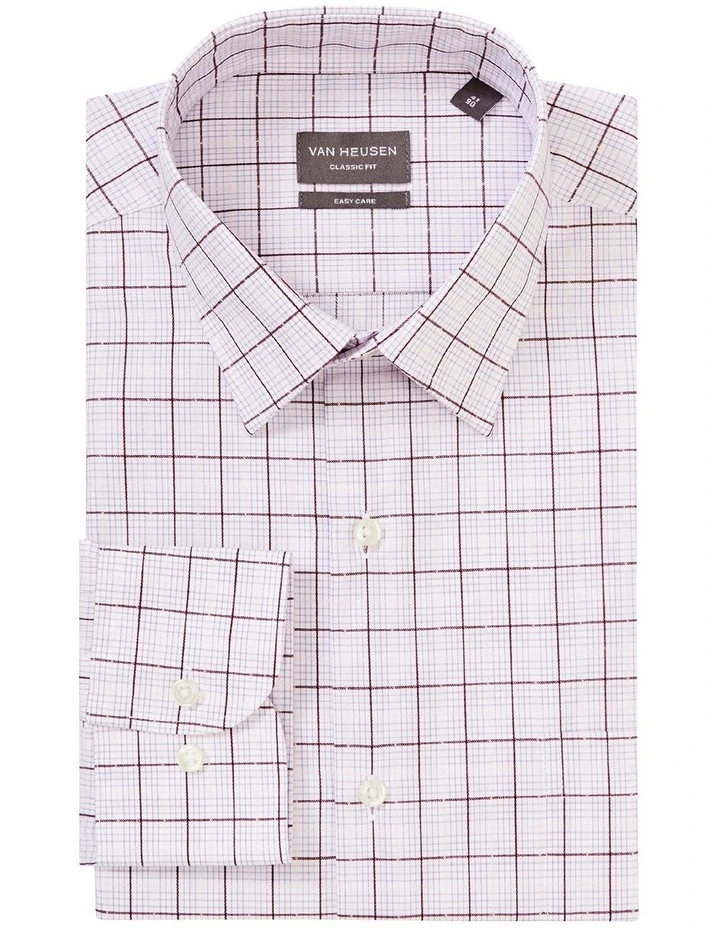 Van Heusen Classic Long Sleeve 3 Colour Dobby Check Shirt In Red 6 Van Heusen Classic Long Sleeve 3 Colour Dobby Check Shirt In Red - Image 4