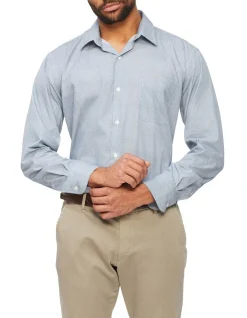 Van Heusen Classic Long Sleeve Circle Print Shirt In Blue