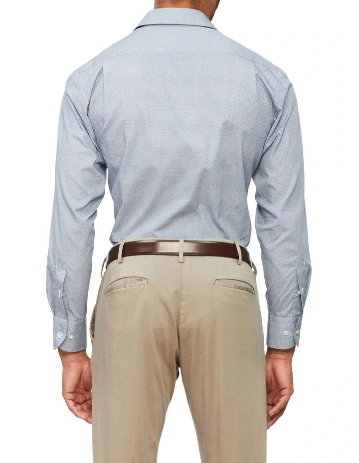 Van Heusen Classic Long Sleeve Circle Print Shirt In Blue 4 Van Heusen Classic Long Sleeve Circle Print Shirt In Blue - Image 2