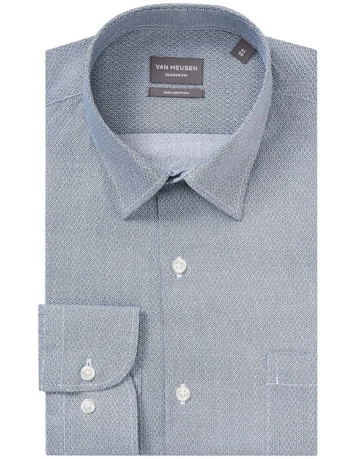 Van Heusen Classic Long Sleeve Circle Print Shirt In Blue 6 Van Heusen Classic Long Sleeve Circle Print Shirt In Blue - Image 4