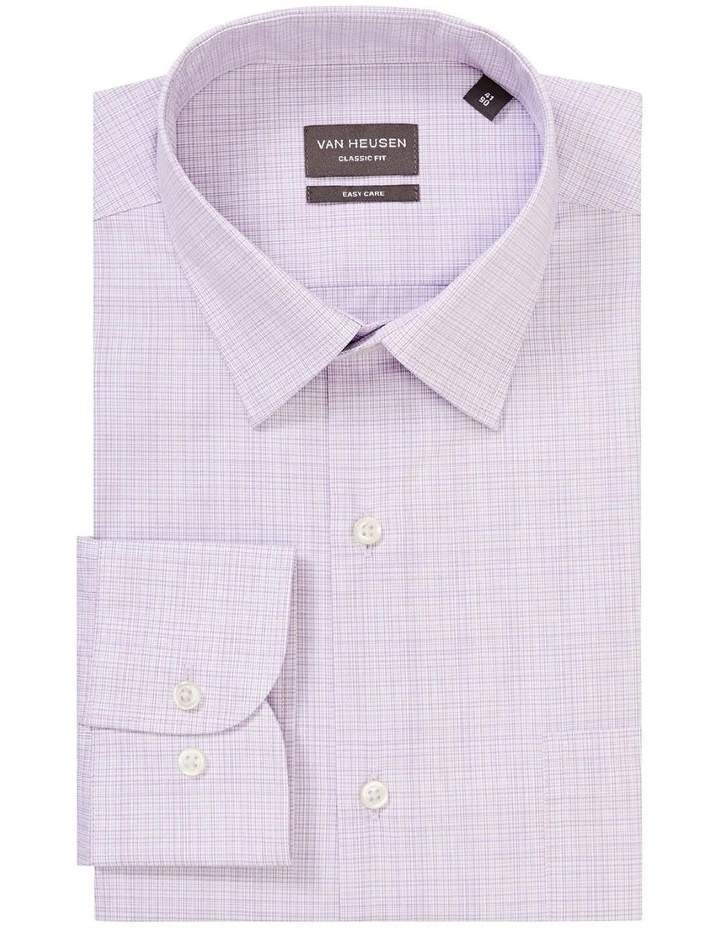 Van Heusen Classic Long Sleeve Multi Check Shirt In Light Purple 6 Van Heusen Classic Long Sleeve Multi Check Shirt In Light Purple - Image 4