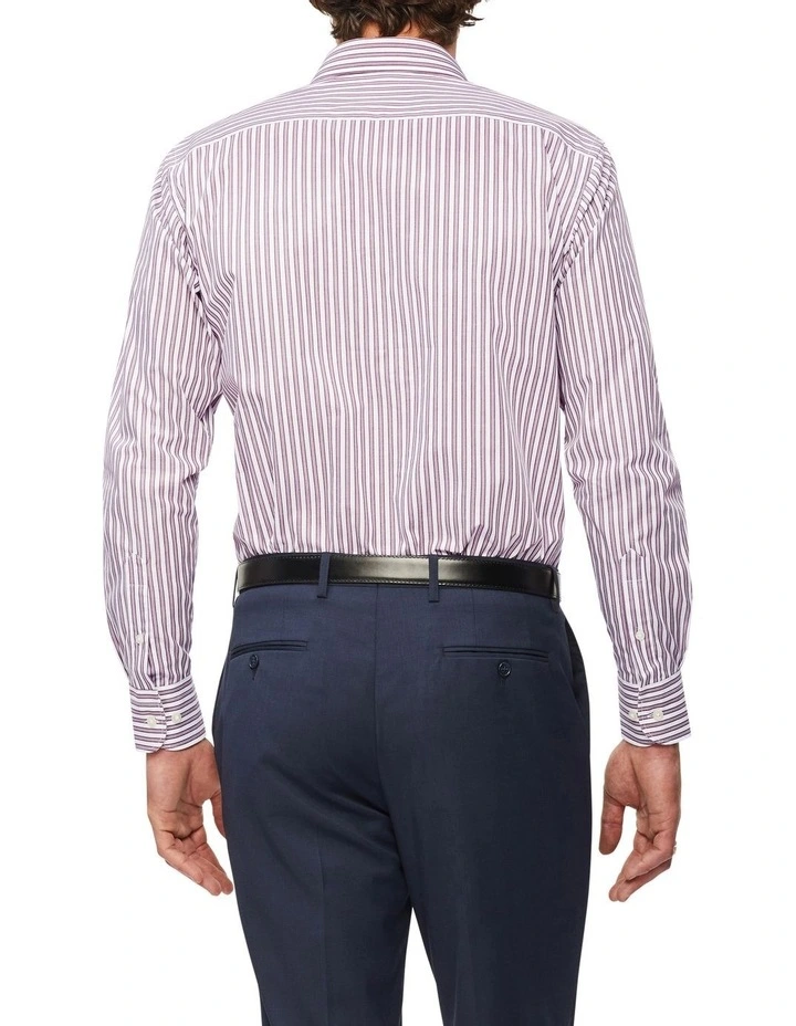 Van Heusen Tailored Long Sleeve Stripe Shirt In Red 4 Van Heusen Tailored Long Sleeve Stripe Shirt In Red - Image 2