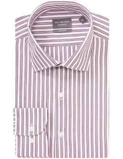 Van Heusen Tailored Long Sleeve Stripe Shirt In Red 9 Van Heusen Tailored Long Sleeve Stripe Shirt In Red -Cambridge Clothing shop 929788210 4 720x928