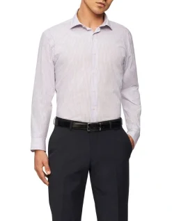 Van Heusen Slim Long Sleeve 2 Colour Mini Check Shirt In Pink