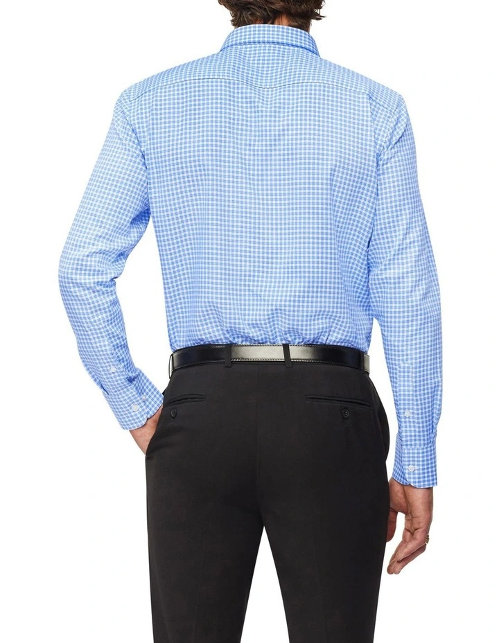 Van Heusen Slim Long Sleeve Jacquard Check Shirt In Blue 4 Van Heusen Slim Long Sleeve Jacquard Check Shirt In Blue - Image 2