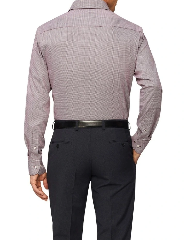 Van Heusen Slim Long Sleeve Herringbone Shirt In Red 4 Van Heusen Slim Long Sleeve Herringbone Shirt In Red - Image 2