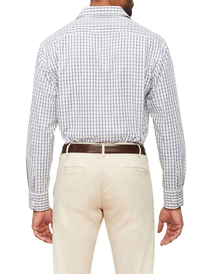 Van Heusen Classic Long Sleeve 2 Colour Mid Check Shirt In Navy/Green 4 Van Heusen Classic Long Sleeve 2 Colour Mid Check Shirt In Navy/Green - Image 2