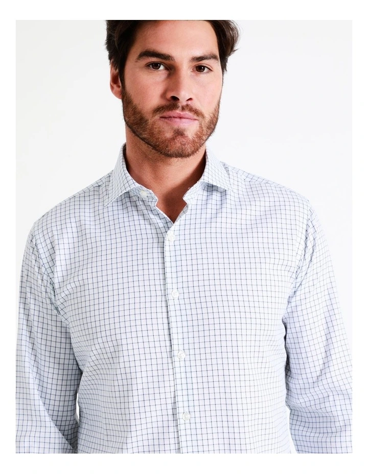 Van Heusen Tailored Long Sleeve 2 Colour Mid Check Shirt In Blue 5 Van Heusen Tailored Long Sleeve 2 Colour Mid Check Shirt In Blue - Image 3