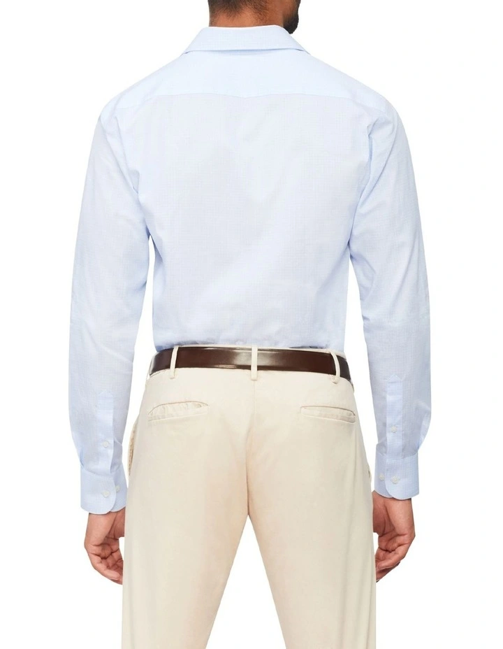 Van Heusen Tailored Long Sleeve Square Print Shirt In Blue 4 Van Heusen Tailored Long Sleeve Square Print Shirt In Blue - Image 2