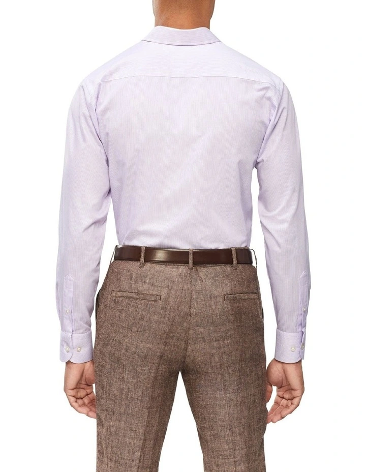 Van Heusen Tailored Long Sleeve Mini Stripe Shirt In Purple 4 Van Heusen Tailored Long Sleeve Mini Stripe Shirt In Purple - Image 2