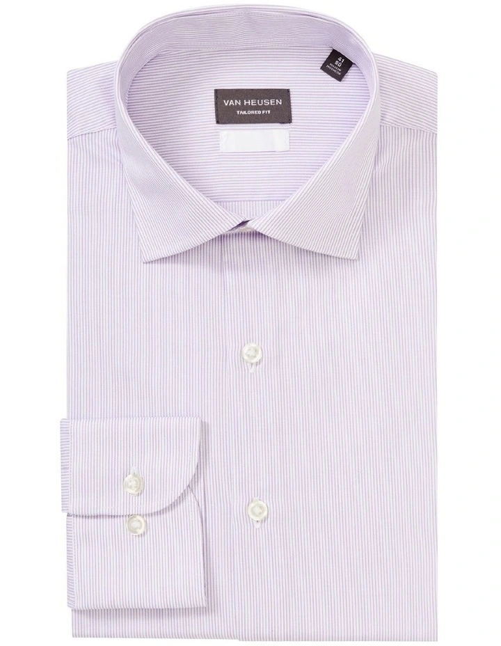 Van Heusen Tailored Long Sleeve Mini Stripe Shirt In Purple 5 Van Heusen Tailored Long Sleeve Mini Stripe Shirt In Purple - Image 3
