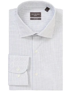 Van Heusen Slim 2 Colour Mini Check Shirt In White -Cambridge Clothing shop 929790910 4 720x928