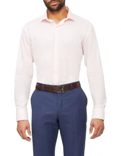 Van Heusen Slim Long Sleeve Square Print Shirt In Pink