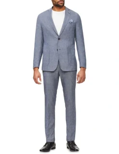 Van Heusen Slim Plain Linen Suit Jacket In Indigo -Cambridge Clothing shop 929808460 5 720x928