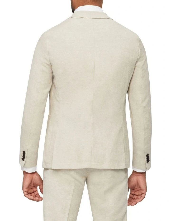 Van Heusen Slim Plain Linen Suit Jacket In Ecru 4 Van Heusen Slim Plain Linen Suit Jacket In Ecru - Image 2