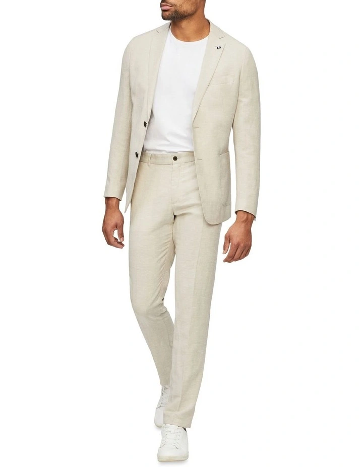 Van Heusen Slim Plain Linen Suit Jacket In Ecru 8 Van Heusen Slim Plain Linen Suit Jacket In Ecru - Image 6
