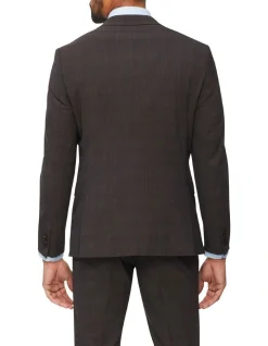 Van Heusen Slim Prince Of Wales Check Suit Jacket In Brown -Cambridge Clothing shop 930219040 3 720x928