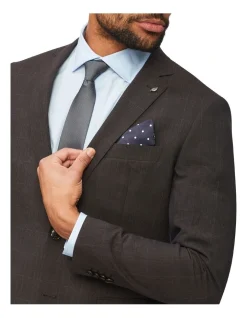 Van Heusen Slim Prince Of Wales Check Suit Jacket In Brown -Cambridge Clothing shop 930219040 4 720x928