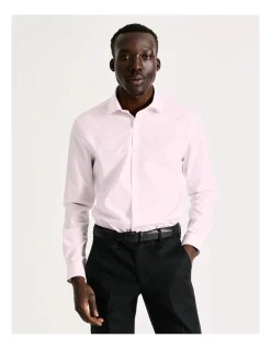 Blaq Slim Long Sleeve Houndstooth Shirt In Pink