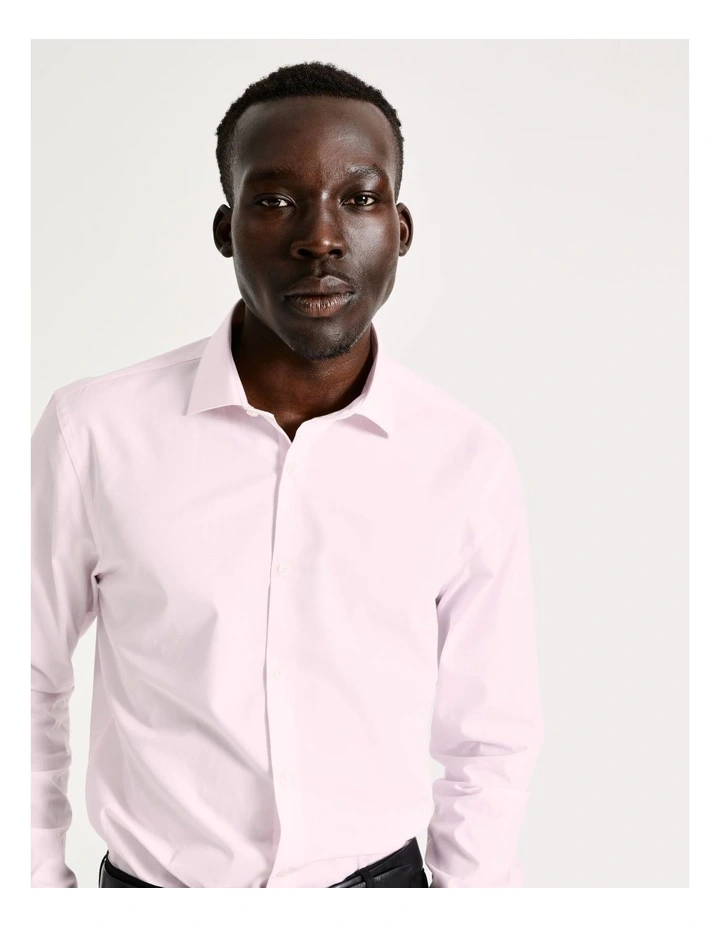 Blaq Slim Long Sleeve Houndstooth Shirt In Pink 4 Blaq Slim Long Sleeve Houndstooth Shirt In Pink - Image 2