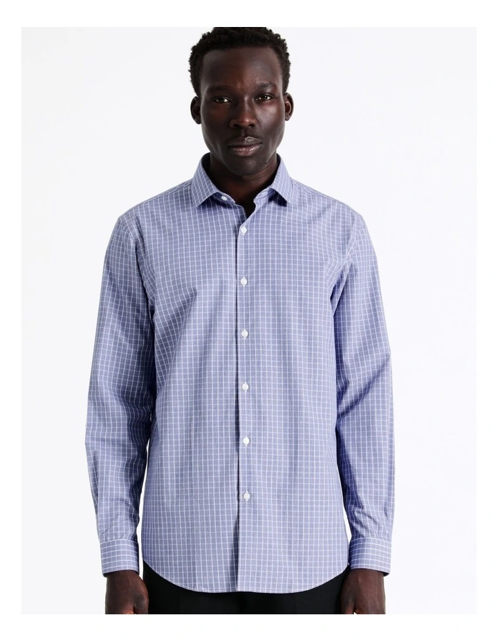 Blaq Slim Long Sleeve Houndstooth Shirt In Navy 6 Blaq Slim Long Sleeve Houndstooth Shirt In Navy - Image 4