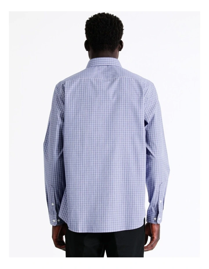 Blaq Slim Long Sleeve Houndstooth Shirt In Navy 7 Blaq Slim Long Sleeve Houndstooth Shirt In Navy - Image 5